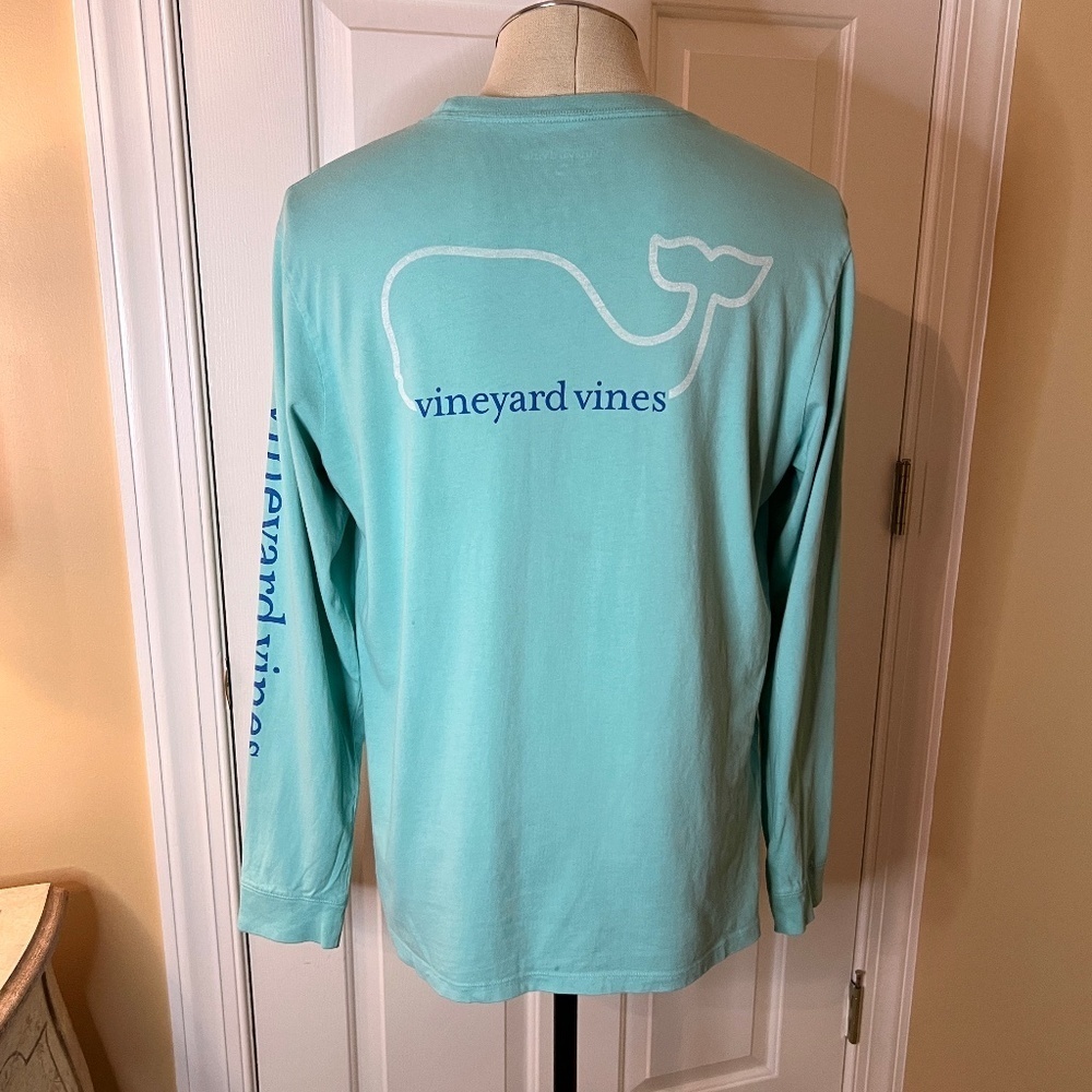 GUC Men's Vineyard Vines Turquoise Aqua Long Sleeve T-Shirt Tee MEDIUM
